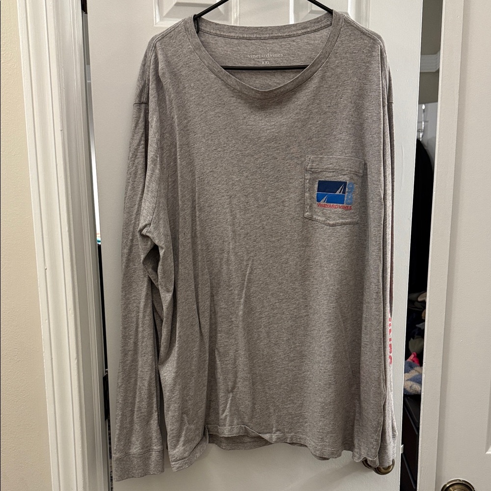 Vineyard Vines Heather Gray Long Sleeve Tee